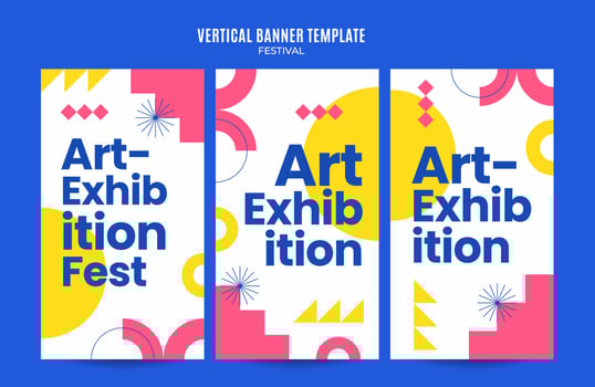 Festival Web Banner for Social Media Vertical Poster, banner, space area and background vector