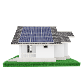 House roof with solar panels Smart home power system solar cells energy saving homes solar energy 3d illustration png
