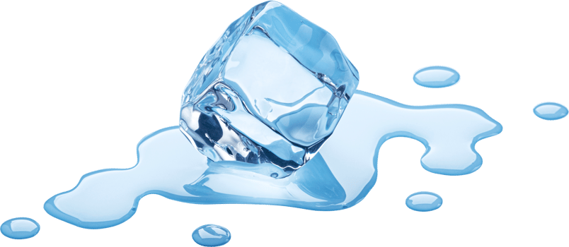 Melting ice cube isolated on white background with clipping path png