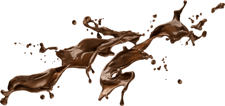 Chocolate splash isolated on white background with clipping path png
