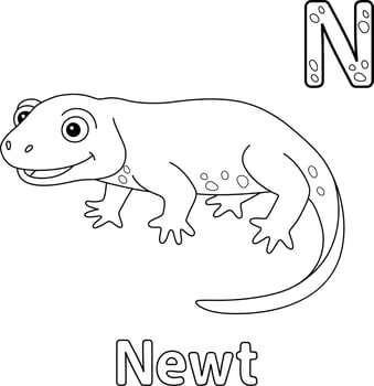 Newt Alphabet ABC Coloring Page N vector