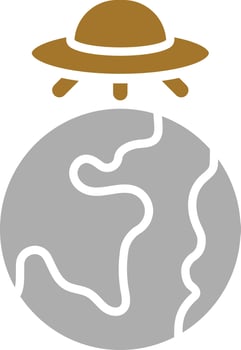 UFO Earth Icon Style vector