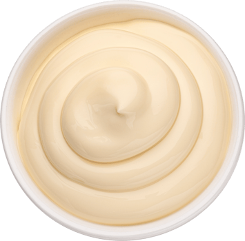 Mayonnaise sauce isolated on white background, top view png