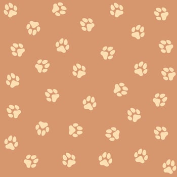 Pattern in brown with dog paws. The print is suitable for clothing, children's clothing, bed linen, icons, stickers. vector