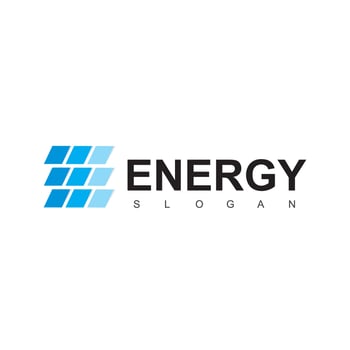 Solar Cell Logo Template Green Energy Concept vector