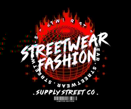 graphic design for t shirt, with globe flames, for street wear, vintage fashion and urban style vector