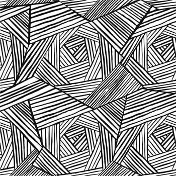 The geometric pattern by stripes . Seamless vector background. Black and white texture. Graphic modern pattern. Vector illustration