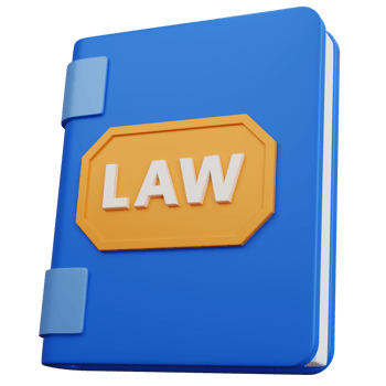 3d rendering book law blue isolated png