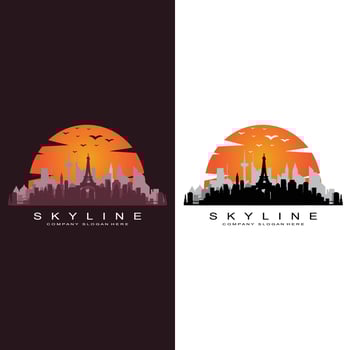 City Skyline,Skyscraper for Urban Real Estate Building Logo Design Vector