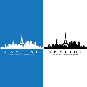 City Skyline,Skyscraper for Urban Real Estate Building Logo Design Vector