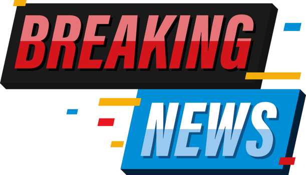 Breaking news on world map background. element design for tv and digital content png