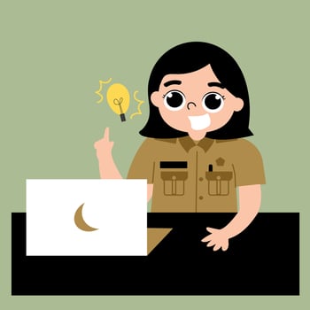 Civil Servant as Indonesian Teacher Character vector