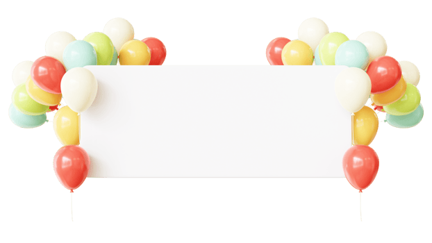 3D Birthday Color Balloon Frame png