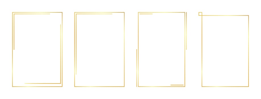 rectangle gold frame vector