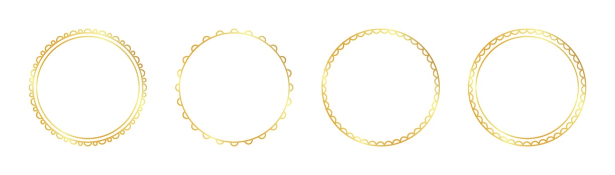 circle gold frame vector