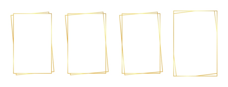 rectangle gold frame vector