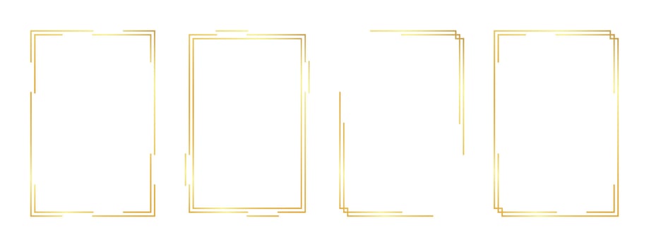 rectangle gold frame vector