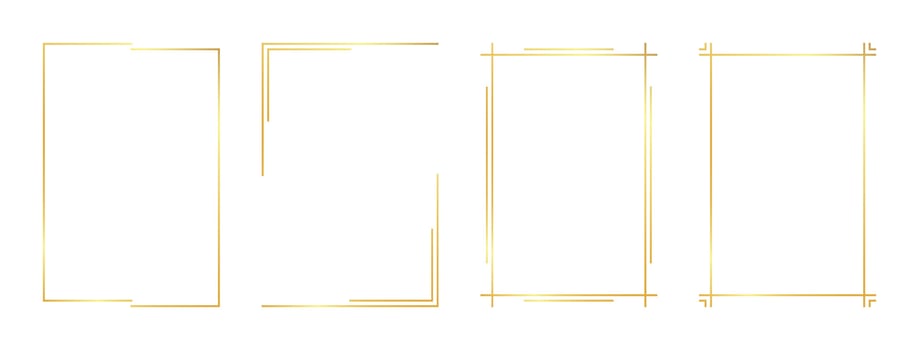 rectangle gold frame vector