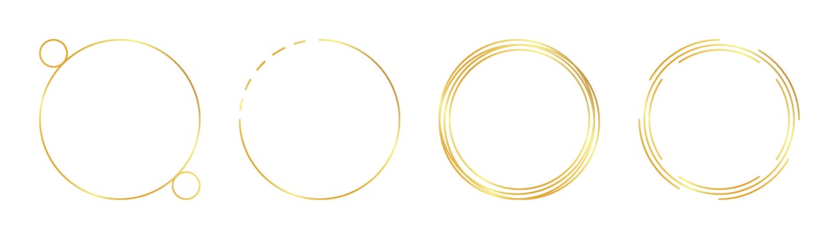 circle gold frame vector