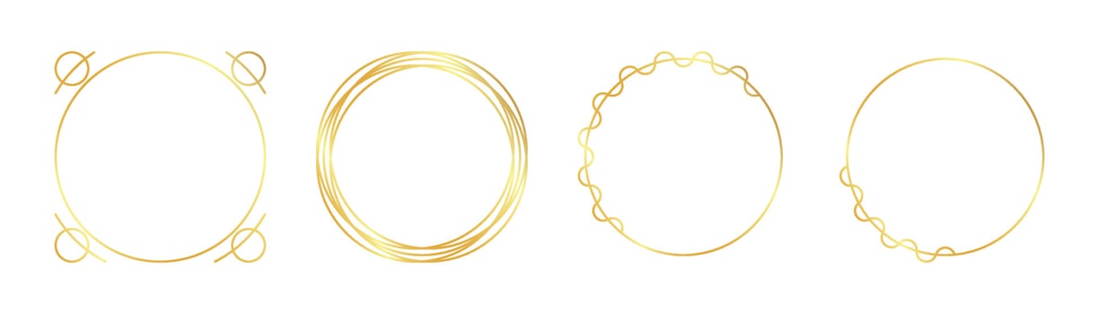 circle gold frame vector