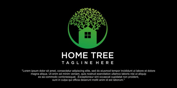 tree home logo icon design vector