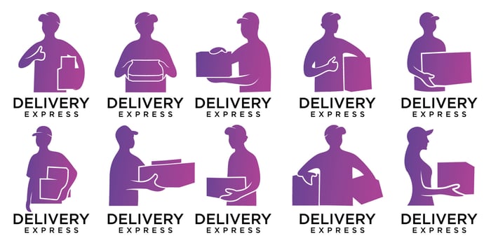 Delivery and courier icon set Logo Design Vector Template