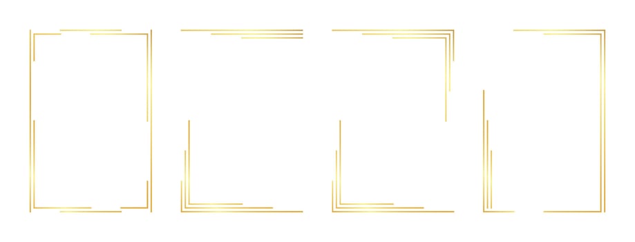 rectangle gold frame vector