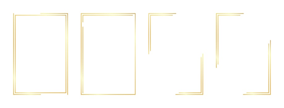 rectangle gold frame vector