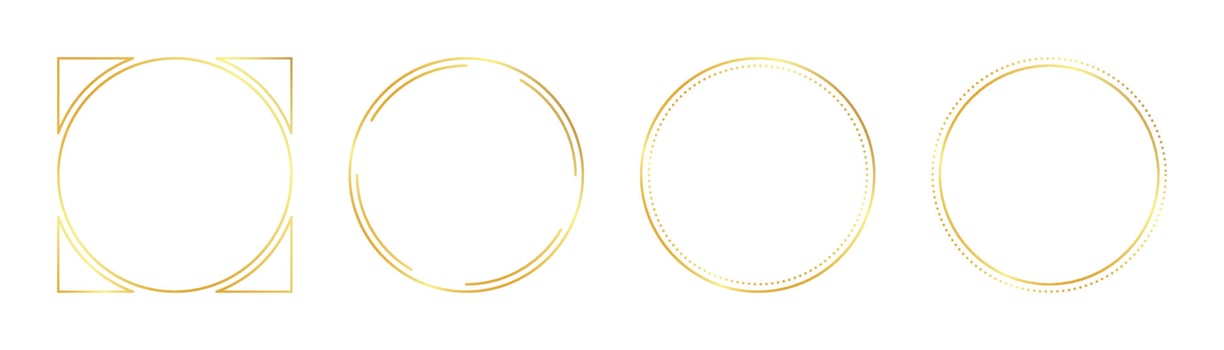 circle gold frame vector