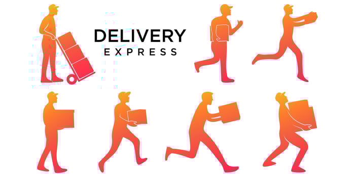 Delivery ,box and courier icon set Logo Design Vector Template