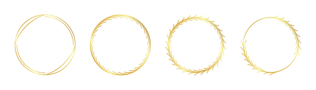 circle gold frame vector