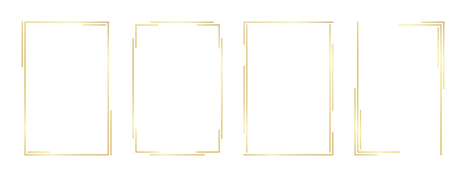rectangle gold frame vector