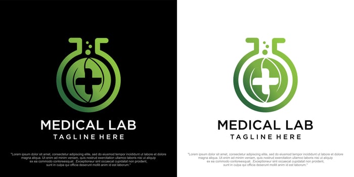 medical lab nature  logo design  vector icon illustration
