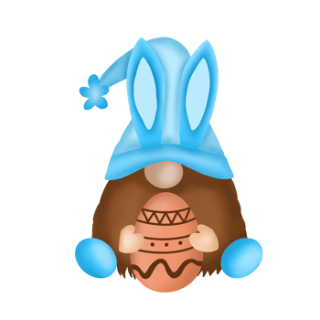 Easter Bunny Gnome with Easter Egg png