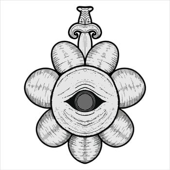 Sunflower with Dagger vector