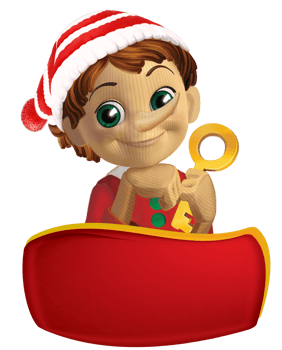 Illustration for children's book or for a label Pinocchio with the gold key in his hand. png
