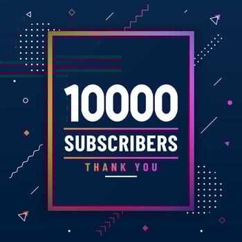 Thank you 10000 subscribers, 10K subscribers celebration modern colorful design. vector