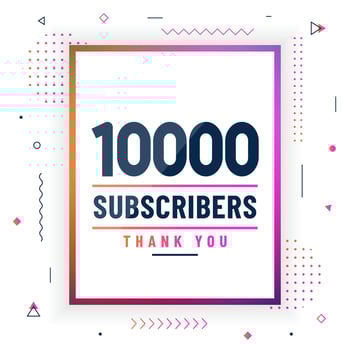 Thank you 10000 subscribers, 10K subscribers celebration modern colorful design. vector