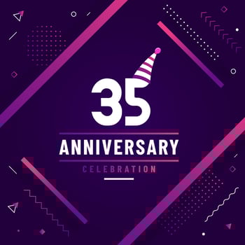 35 years anniversary greetings card, 35 anniversary celebration background free colorful vector. vector