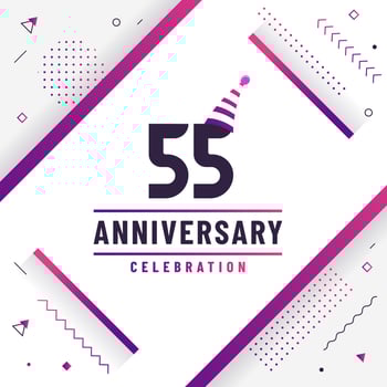 55 years anniversary greetings card, 55 anniversary celebration background free colorful vector. vector