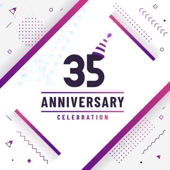 35 years anniversary greetings card, 35 anniversary celebration background free colorful vector. vector