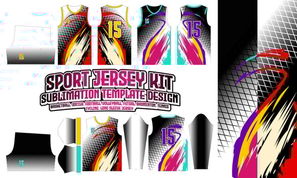 Sport Badminton Jersey Printing pattern 89 Sublimation for Soccer Football Esport Basketball Design vector