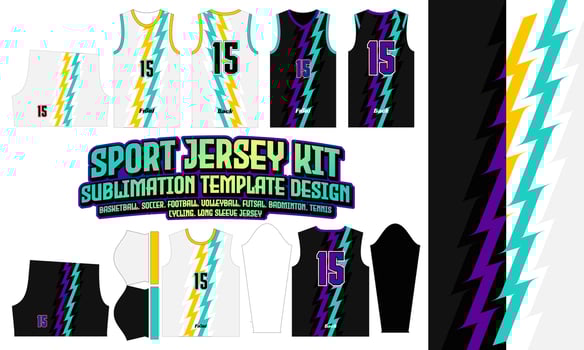 Sport Jersey Lightning Bolt Printing pattern 79 Sublimation for Soccer Football Esport Design vector