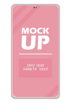 mockup lettering in pink smartphone vector
