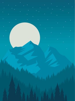 mountains and forest vector