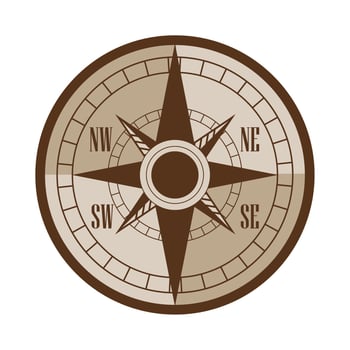 antique compass guide device vector