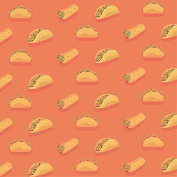 mexican tacos and burritos pattern vector