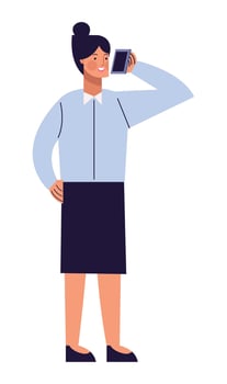 businesswoman calling with smartphone vector