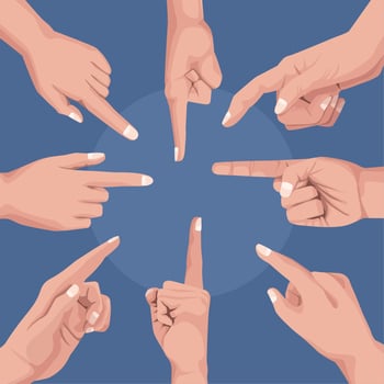 fingers point hands around vector