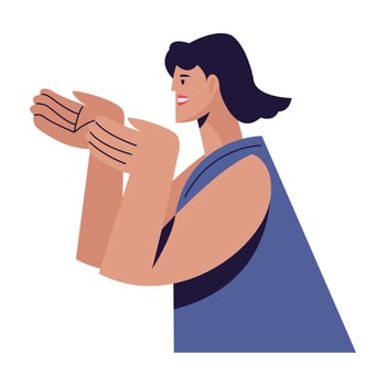 young woman speaking character vector